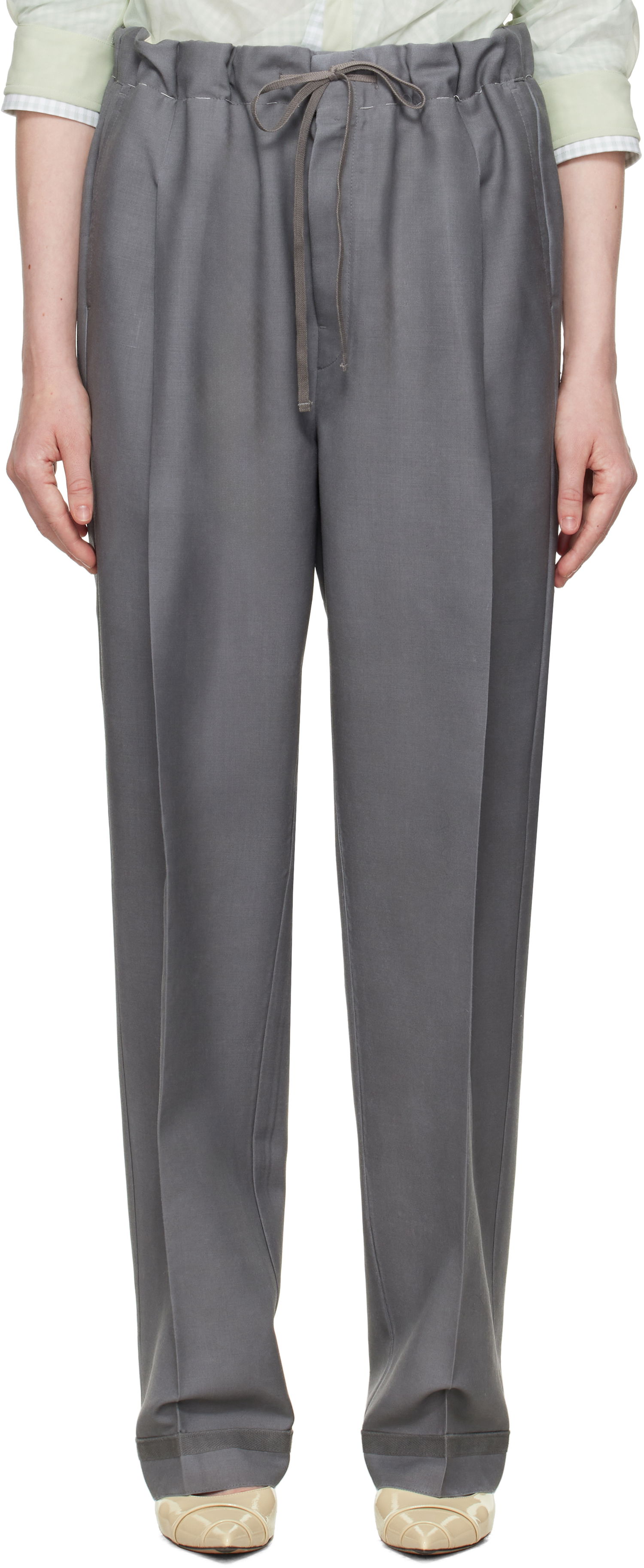 Bukser Maison Margiela Maison Margiela Mohair Trousers Grå | S51KA0572 M35301, 0