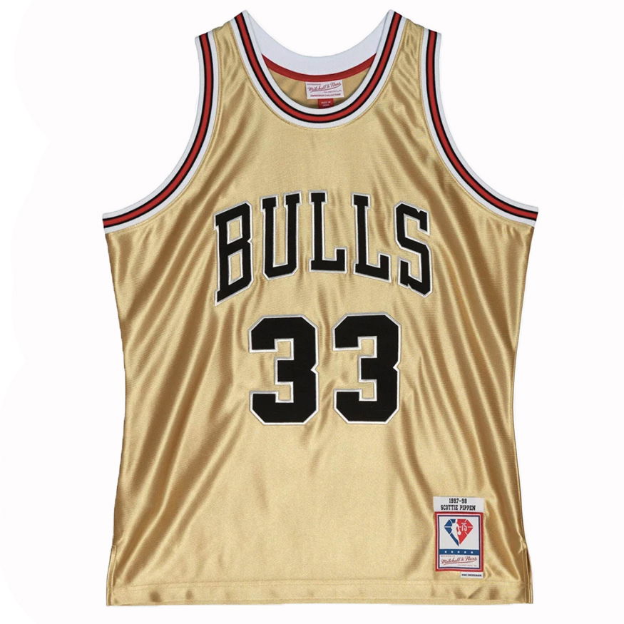 Jersey Mitchell & Ness Chicago Bulls Scottie Pippen 75th Swingman Jersey Metalisk | SMJY4398-CBU97SPIGOLD, 0