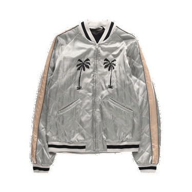 Bomberjakke Palm Angels Life Is Palm Souvenir Jacket Grå | PMEA110F22FAB0020910, 0