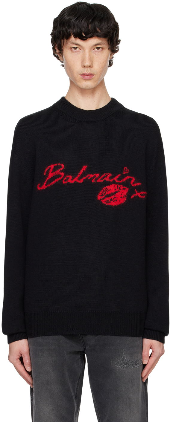 Sweater Balmain Wool 'Kiss' Sweater Sort | DH0KD000KH32