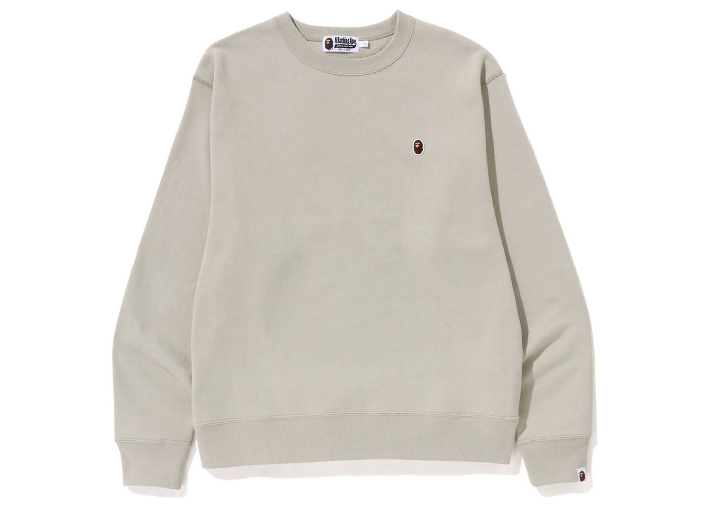 Sweater BAPE Ape Head One Point Relaxed Fit Crewneck Beige | 1J30-113-015, 0