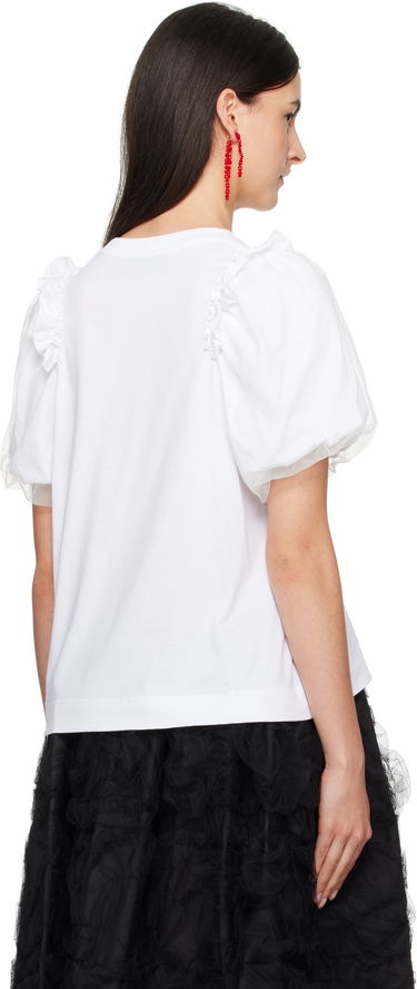 T-shirt Simone Rocha Simone Rocha Tulle Overlay Puff Sleeve T-Shirt Hvid | 5179 0553, 2