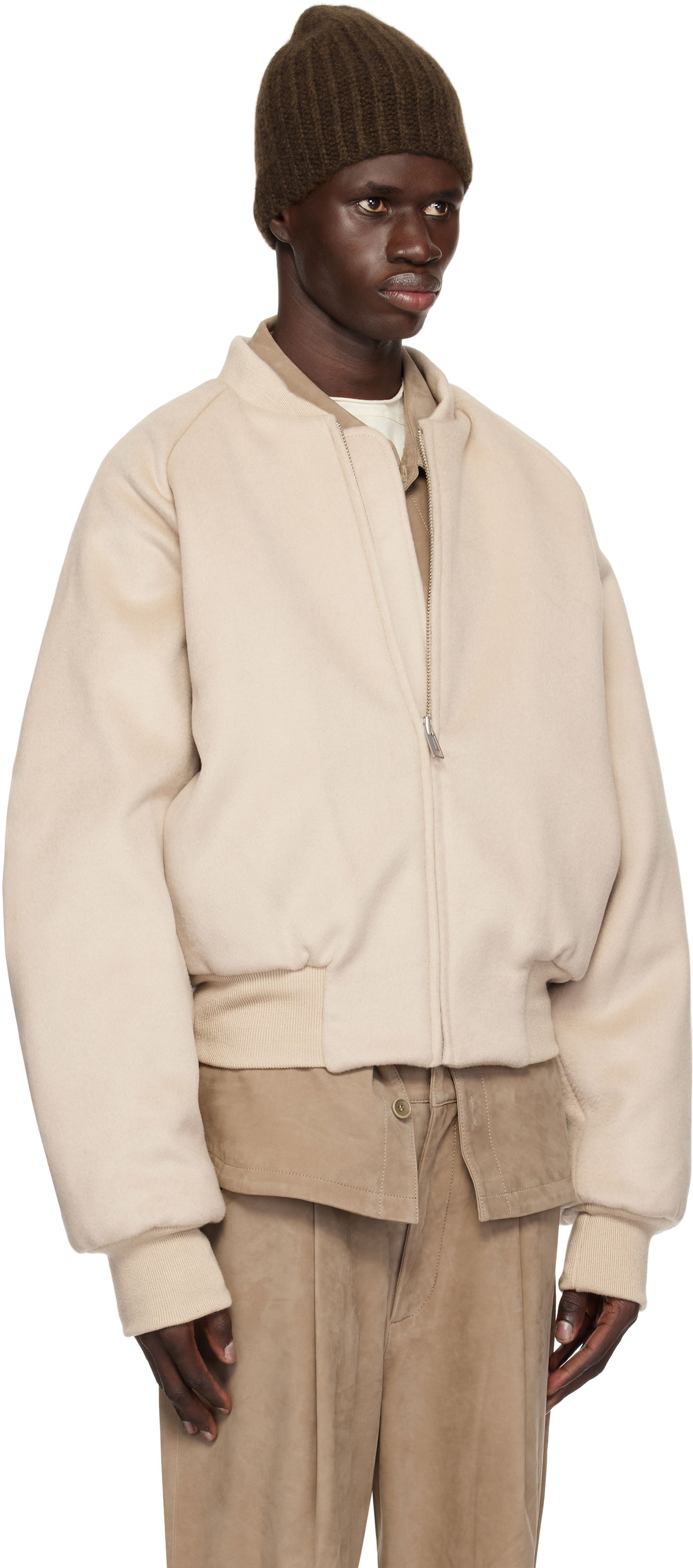 Bomberjakke Entire Studios Entire Studios Raglan Bomber Jacket Beige | ES2615RU, 1