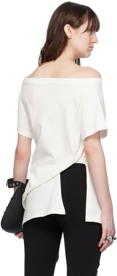 T-shirt Courrèges Off Shoulder T-Shirt Hvid | 224JBD094JS0107, 2