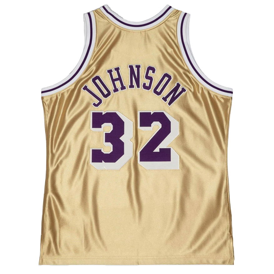 Jersey Mitchell & Ness Los Angeles Lakers Magic Johnson 75th Gold Swingman Jersey Metalisk | SMJY4398-LAL84EJHGOLD, 1
