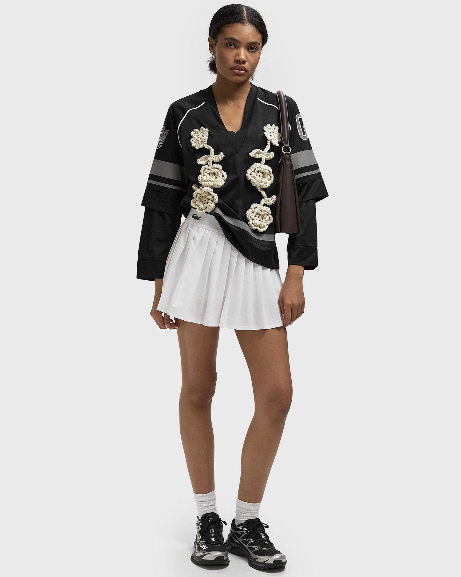Nederdel Lacoste Pleated Skirt Hvid | JF7784-800, 1