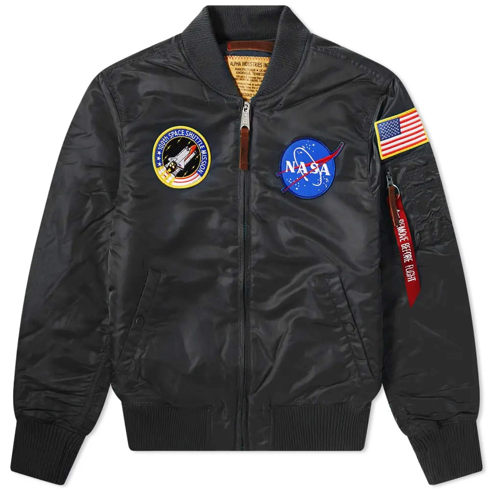 Bomberjakke Alpha Industries MA-1 VF NASA Jacket Sort | 166107-03, 0