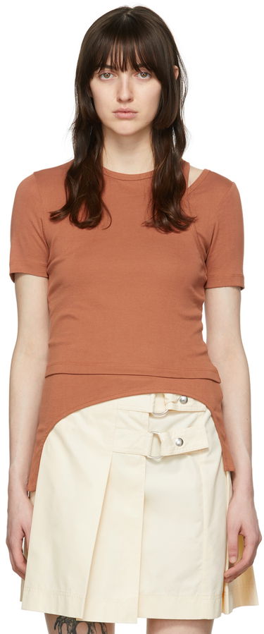 T-shirt Helmut Lang Helmut Lang Asymmetrical T-Shirt Brun | L04HW511, 0