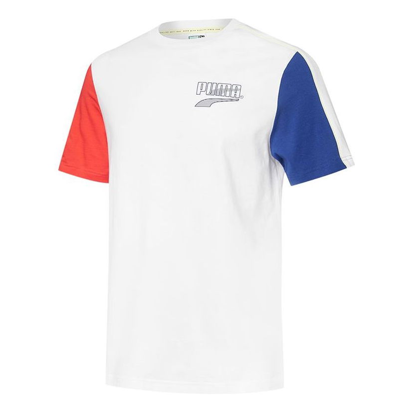 T-shirt Puma Decor8 Color Block T-Shirt Hvid | 532705-02