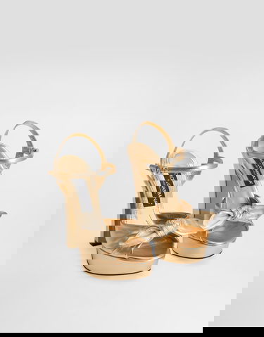 Sneakers og sko Dolce & Gabbana Dolce & Gabbana Nappa Leather Platform Sandals Metalisk | CR1751A10168H945, 1