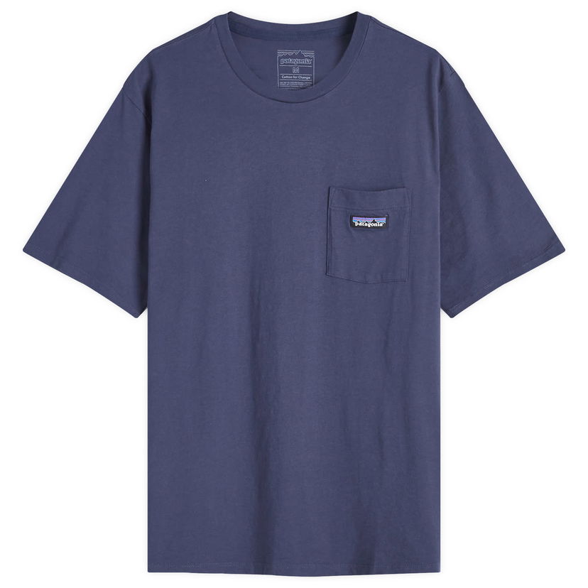 T-shirt Patagonia Daily Pocket T-Shirt Blå | 53255-NENA