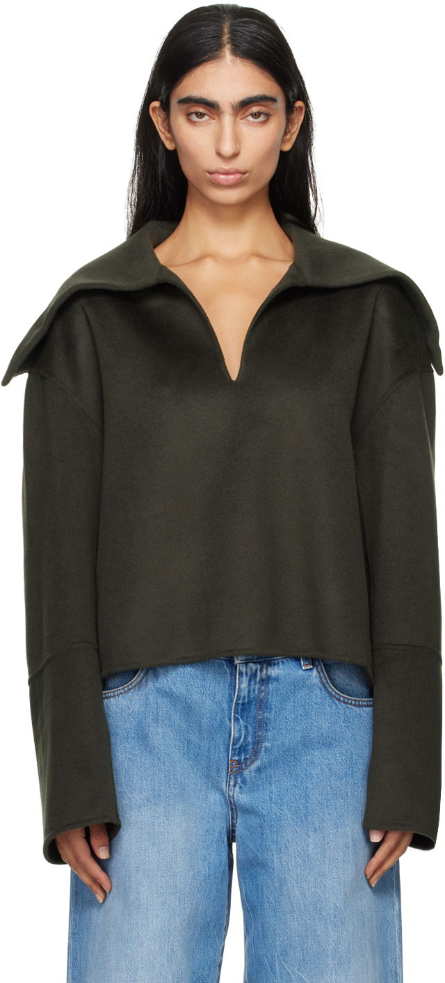 Sweater Nanushka Gray Maxe Sweater Sort | NW24PFSG26997