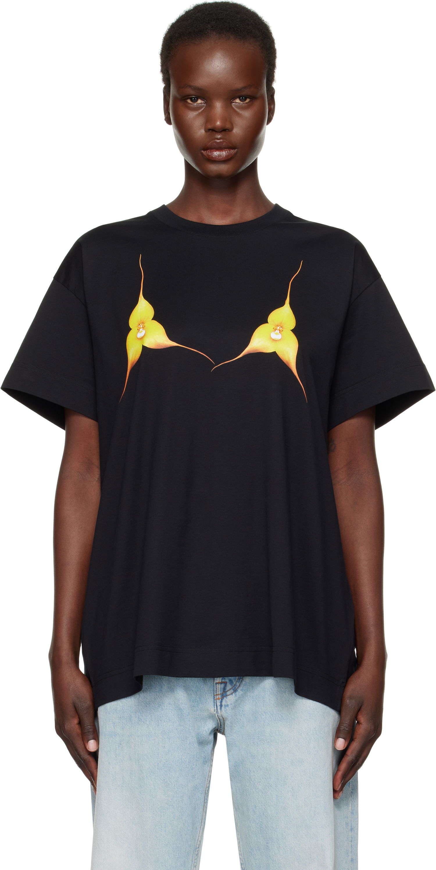 T-shirt Givenchy Oversize Floral T-shirt Sort | BW70C1P706001, 0