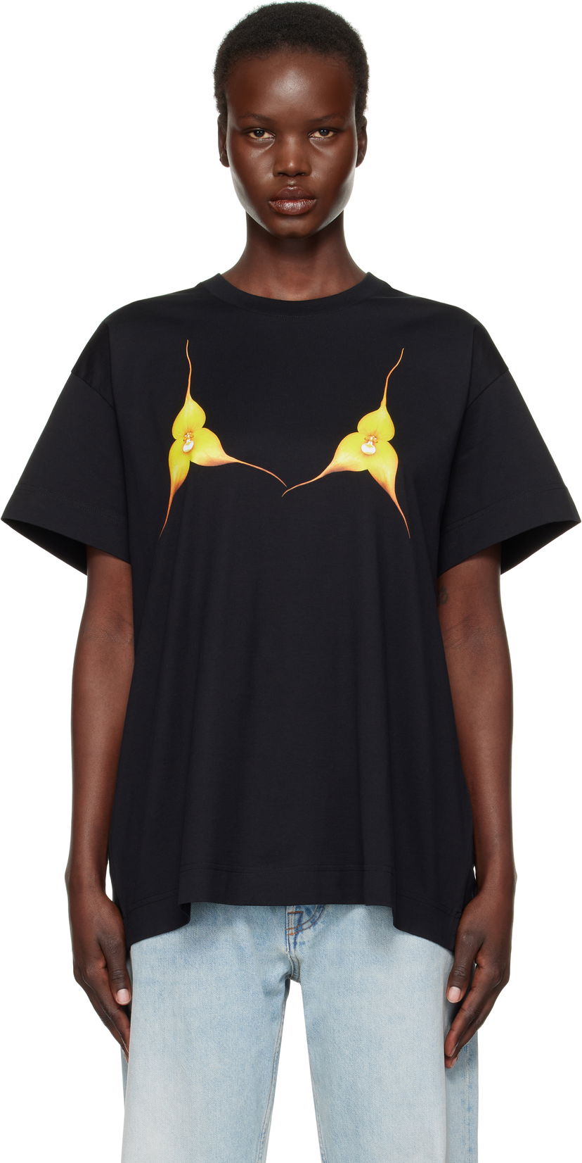 T-shirt Givenchy Oversize Floral T-shirt Sort | BW70C1P706001