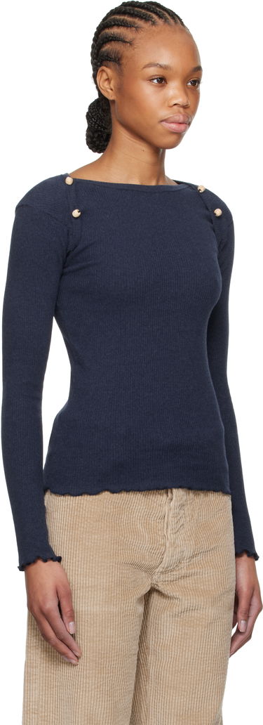 Sweater Baserange Baserange Long Sleeve Fitted T-Shirt Mørkeblå | TODIL-RC-SP25, 1