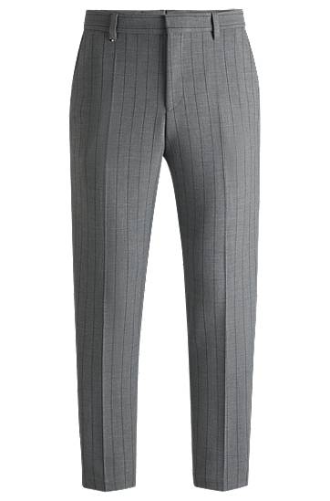 Bukser BOSS Tapered-Fit Pinstripe Stretch Trousers Grå | 50534997, 0