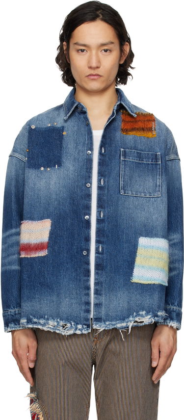 Skjorte Marni Marni Patched Denim Shirt Blå | CUJU0061LX USCX01, 0