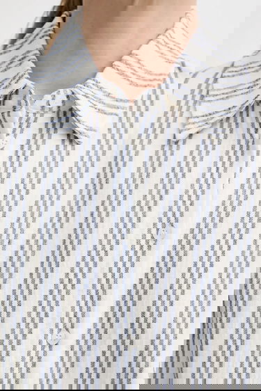 Skjorte Samsoe Samsoe Samsøe Samsøe Sakaaja Striped Linen Shirt and Shorts Set Blå | F25200036, 4