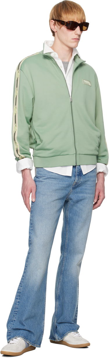 Jakke MAISON KITSUNÉ Maison Kitsuné Flash Fox Zipped Track Jacket Grøn | OM02132KM0322, 4