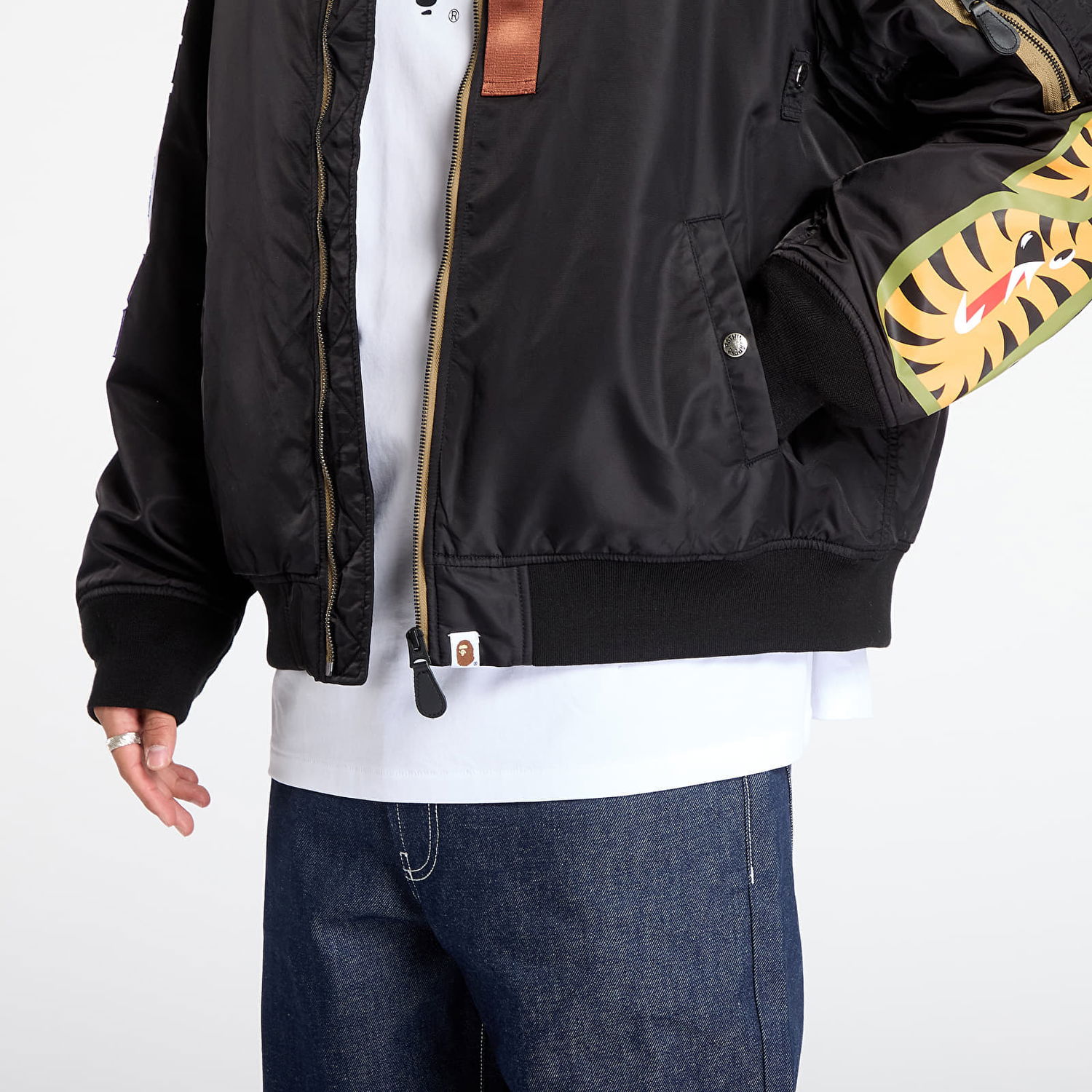 Bomberjakke BAPE Shark Ma-1 Bomber Jacket Sort | 001HJL801003MBLK, 1