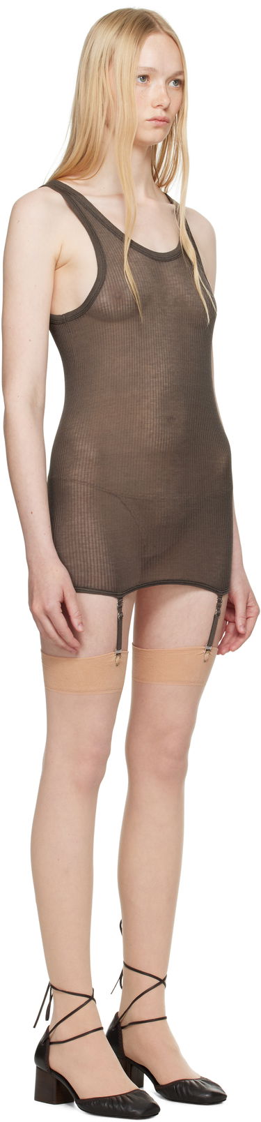 Tanktop LEMAIRE Lemaire Seamless Rib Suspenders Tank Top Brun | TO1367 LK1017, 4