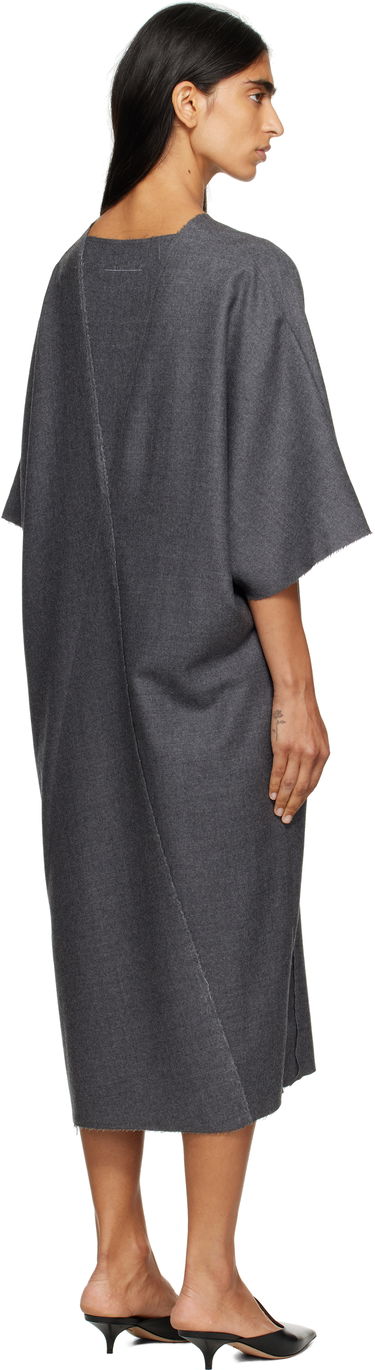 Kjole Maison Margiela MM6 Maison Margiela Raw Edge Midi Dress Grå | S52DD0066 M35466, 2