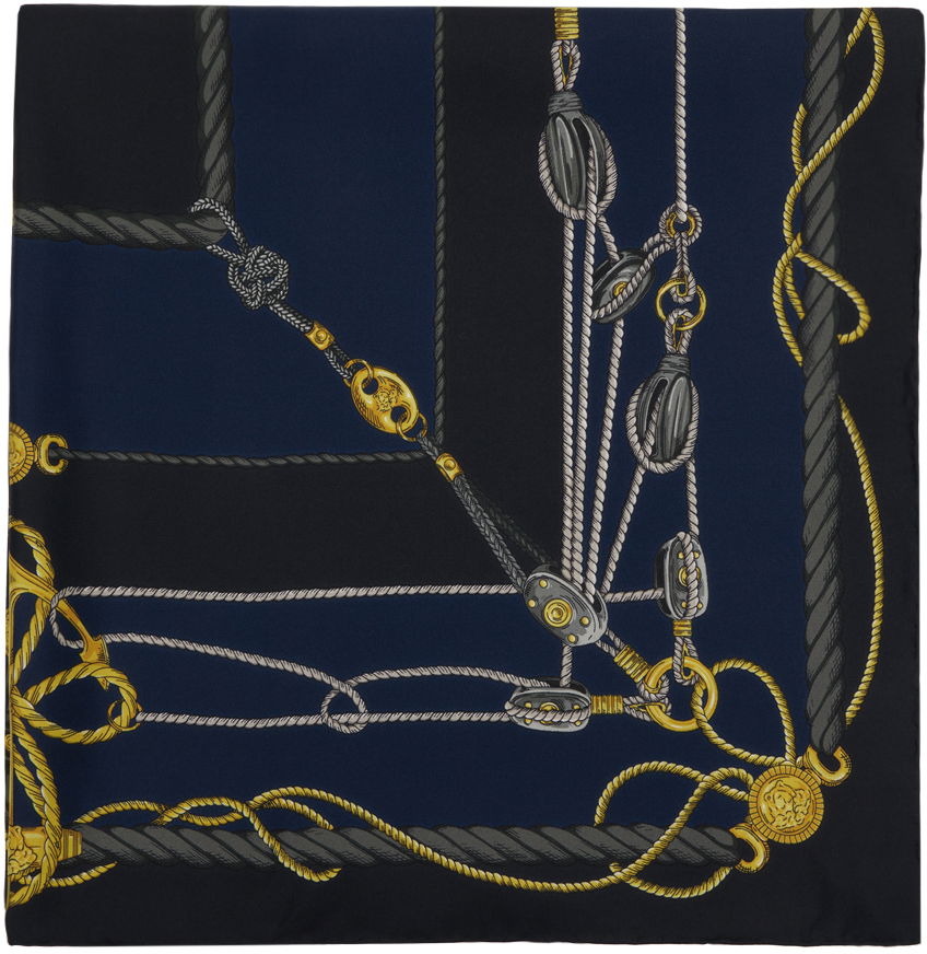 Tørklæde Versace Nautical Scarf Mørkeblå | 1001600_1A09964, 0
