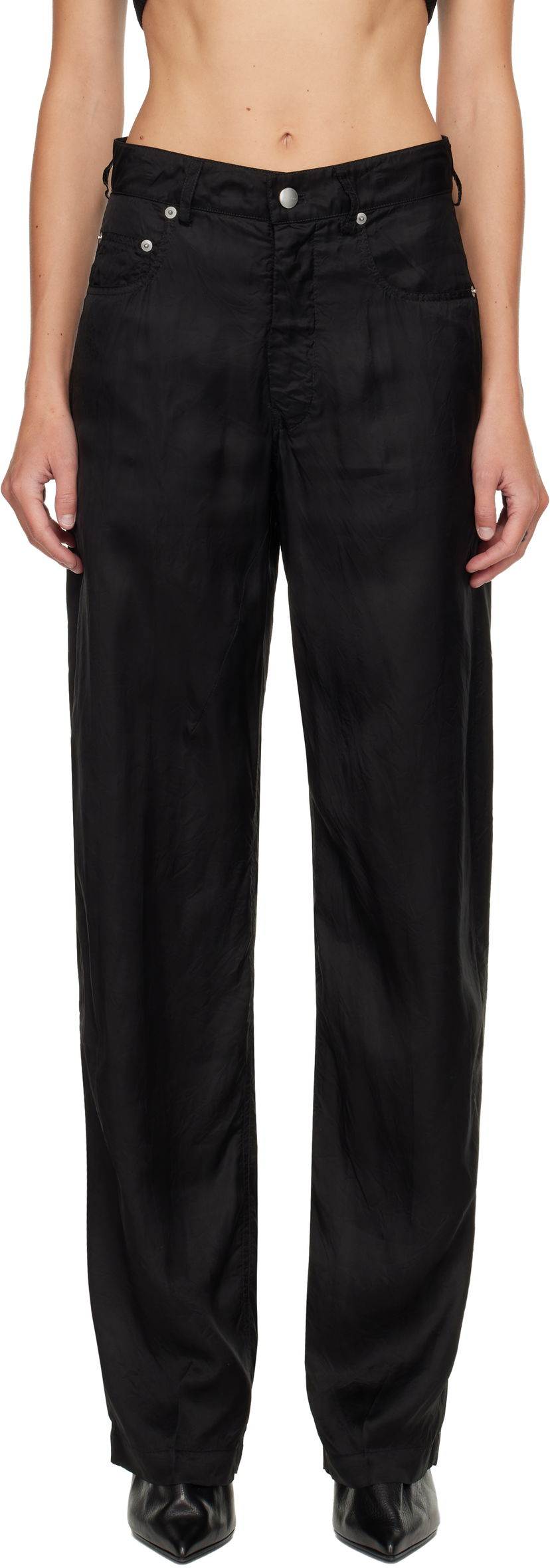 Bukser Rick Owens Relaxed-Fit Technical Fabric Concordians Geth Trousers Sort | RP02E4350 K