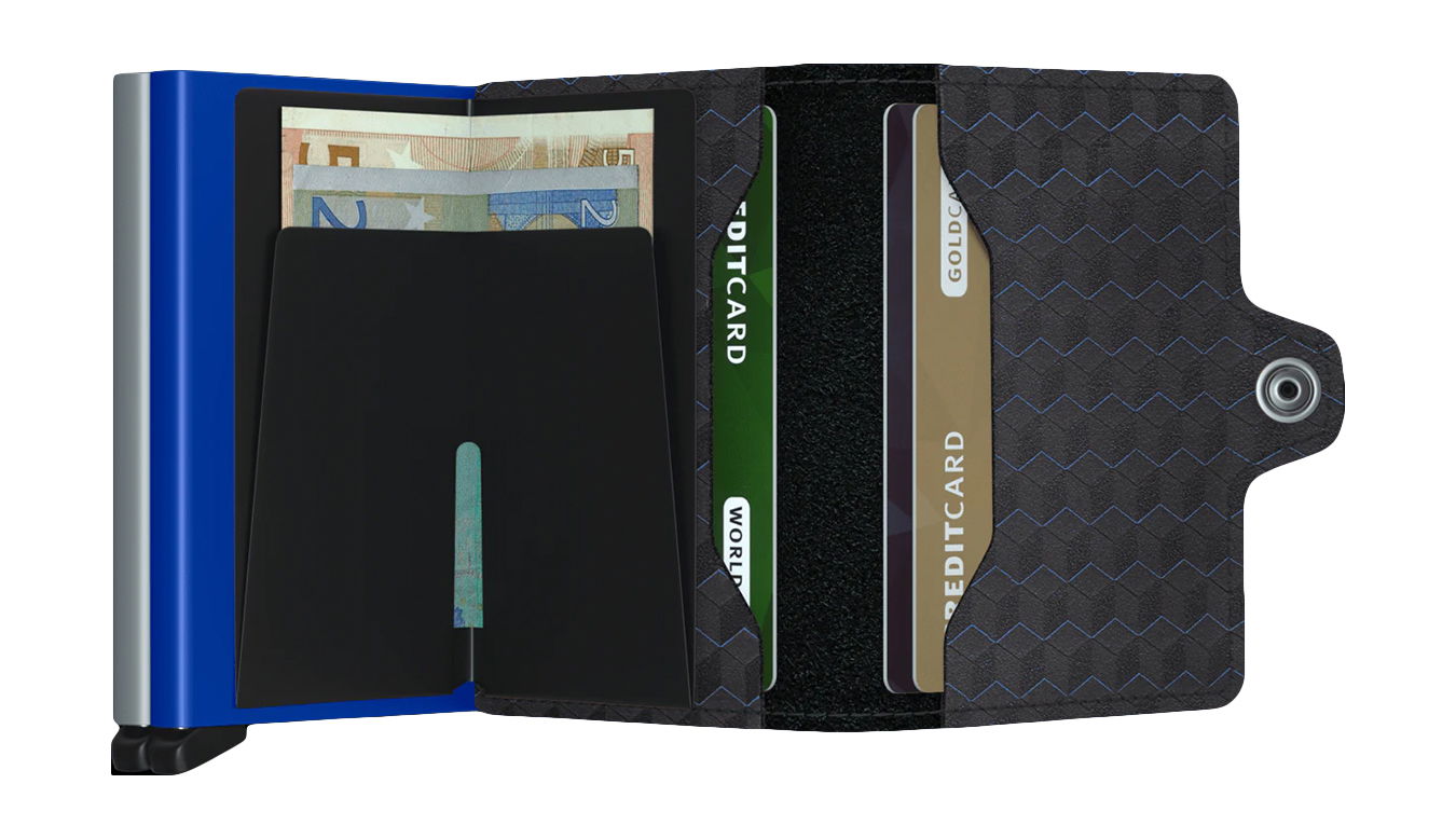 Tegnebog Secrid Optical Patterned Wallet Sort | TOP-Titanium-Blue, 1