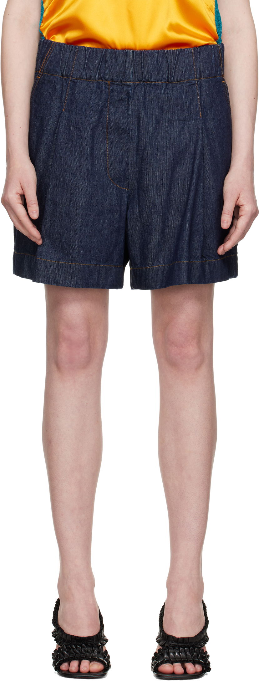 Shorts Dries Van Noten Dries Van Noten Wide Denim Shorts Blå | 251-010937-1553