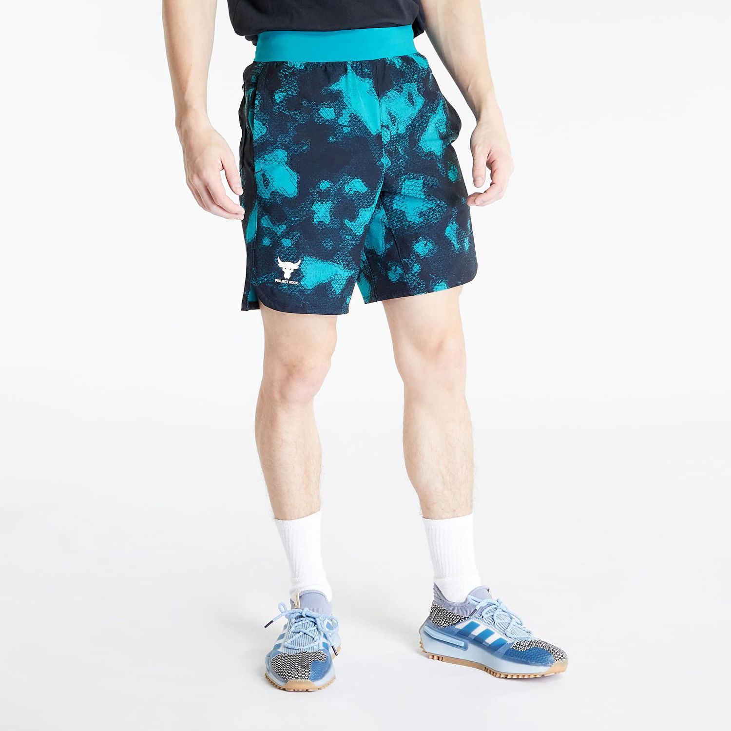 Shorts Under Armour Project Rock Printed Woven Short Coastal Turkis | 1377438-722, 0