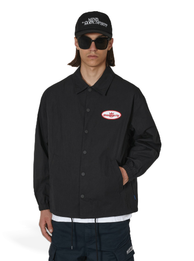 Jakke Awake NY King Logo Twill Coaches Jacket Sort | AWK-SP23-OT007  CHA