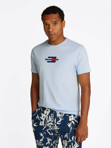 T-shirt Tommy Hilfiger Tommy Hilfiger Flag Box T-Shirt Blå | MW0MW38636C1O, 0
