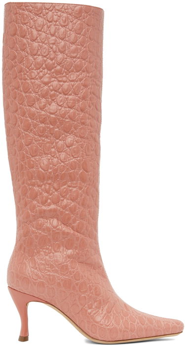Sneakers og sko BY FAR Stevie 42 Pink Leather Knee High Boots Lyserød | 22PFSVISLMCCE, 0