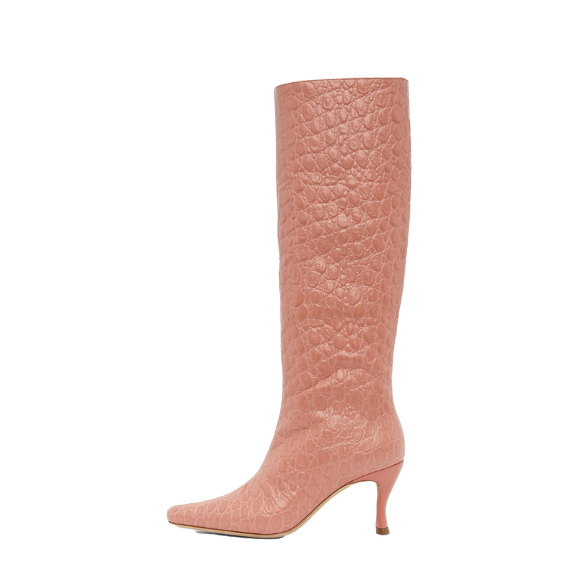 Sneakers og sko BY FAR Stevie 42 Pink Leather Knee High Boots Lyserød | 22PFSVISLMCCE