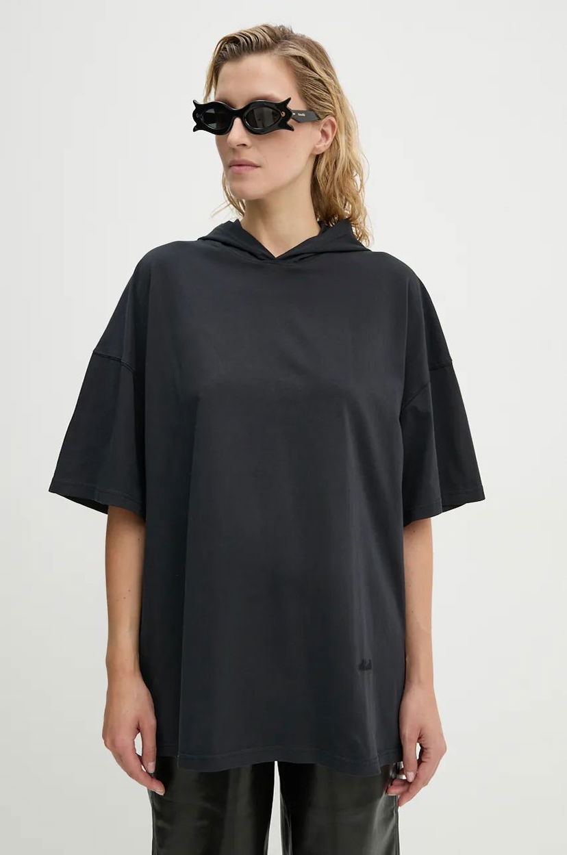 Sweatshirt Nanushka KACPER Oversized Cotton Hoodie Sort | NU24PFSH03899