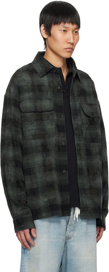 Skjorte Palm Angels Palm Angels Check Overshirt Grøn | PMGE043S25FAB0025603, 1