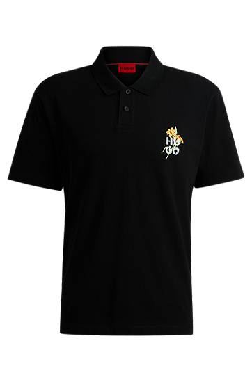 Polo skjorte BOSS Piqué Polo Shirt with Logo Artwork Sort | 50517409