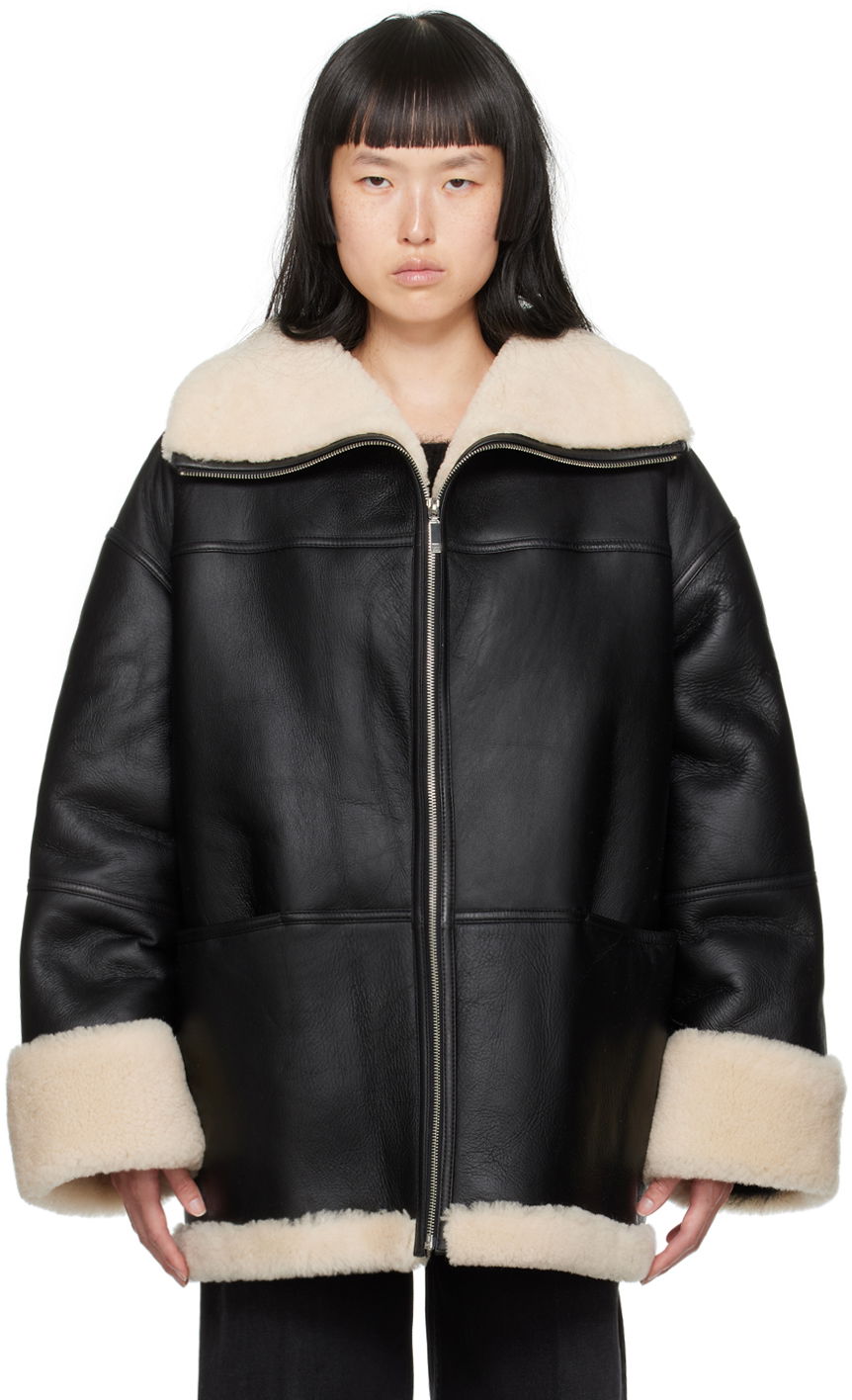Jakke TOTEME TOTEME Signature Shearling Jacket Sort | 214-122-606, 0