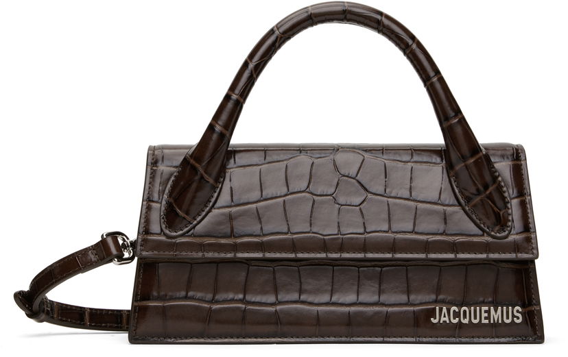 Håndtaske Jacquemus Jacquemus 'The long Chiquito' Croc-Embossed Top Handle Bag Brun | 25E213BA004-4301