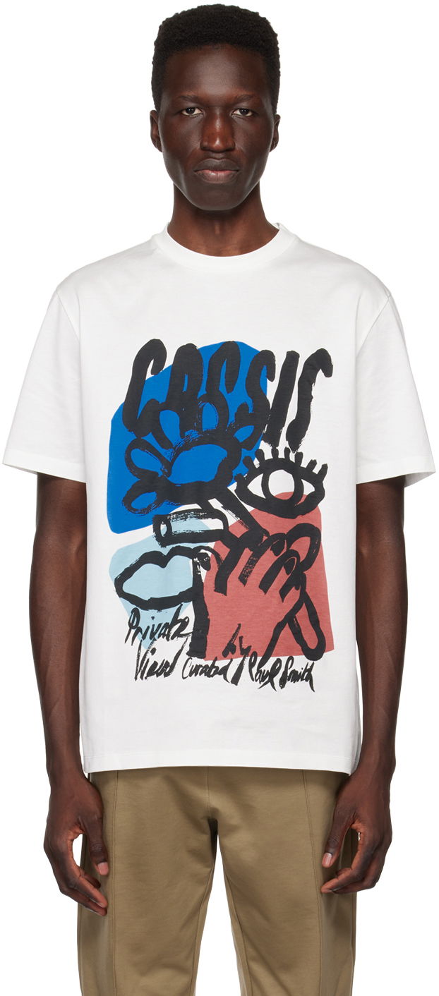 T-shirt Paul Smith Paul Smith 'Cassis' Print T-Shirt Hvid | M1R-919T-KP3660-01