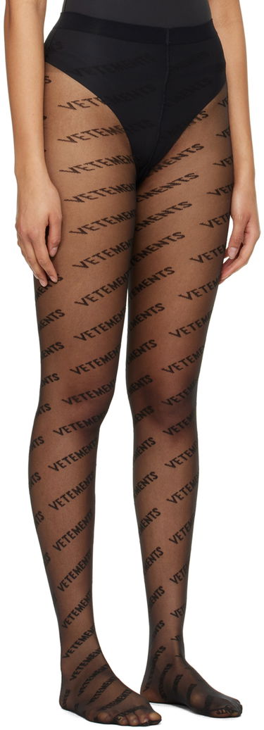 Sokker VETEMENTS Monogram Logo Tights Sort | WA53TI100B, 1