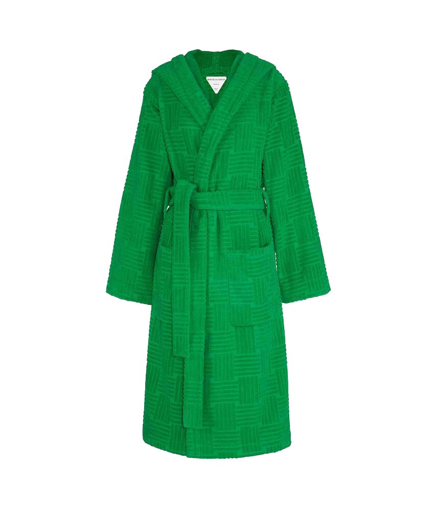 Flexstyle Bottega Veneta Intreccio Pattern Cotton Bathrobe Grøn | 656096 3V106 3707, 0