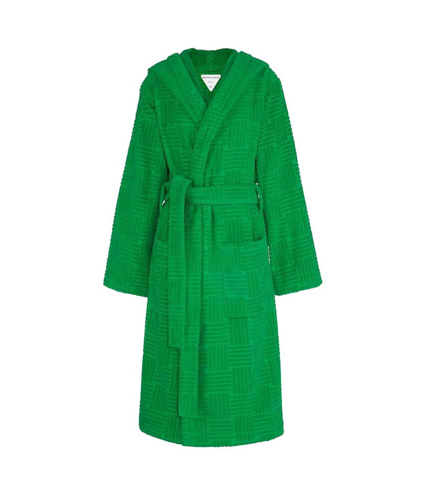 Flexstyle Bottega Veneta Intreccio Pattern Cotton Bathrobe Grøn | 656096 3V106 3707