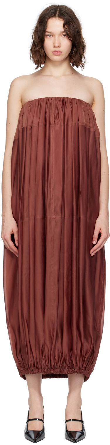 Kjole FERRAGAMO Ferragamo Voluminous Bustier Maxi Dress Brun | 782875, 0