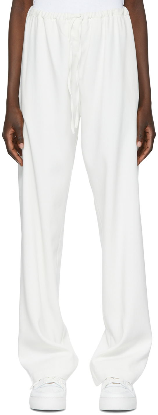 Bukser AMI SSENSE x Palazzo Trousers Hvid | SPEUTR200.478, 0