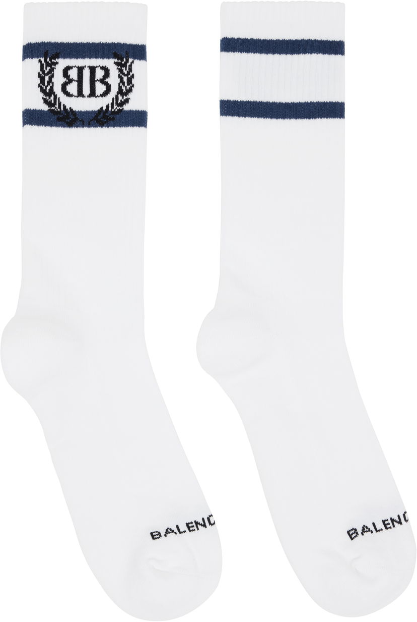 Sokker Balenciaga Balenciaga Laurel Classic Socks Hvid | 8294464F1B59068