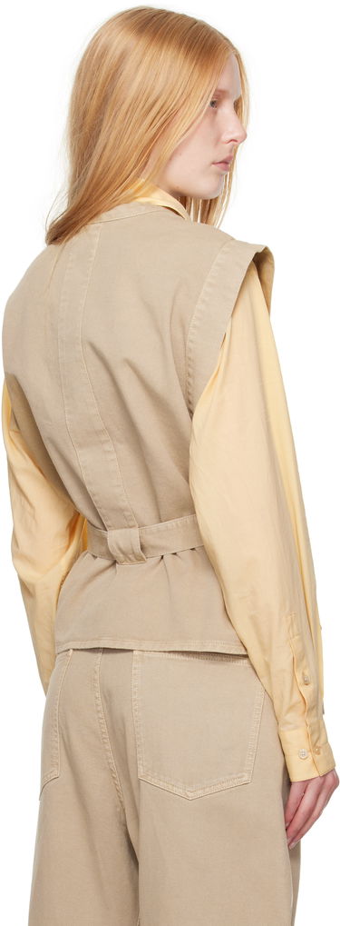 Vest LEMAIRE Lemaire Chasuble Denim Peplum Vest Beige | TO1227 LD1043, 2