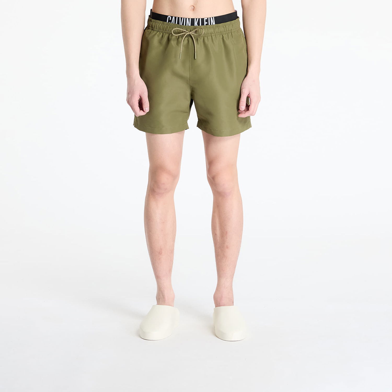Badetøj CALVIN KLEIN Calvin Klein Jeans Medium Double WB Boardshorts Grøn | KM0KM01093 LB6, 0