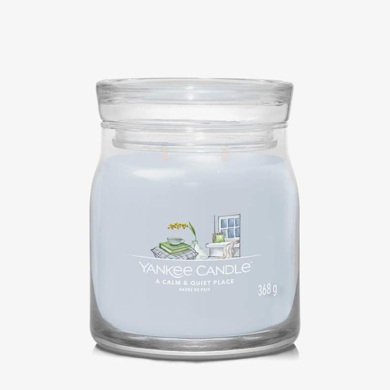 Stearinlys Yankee Candle Signature Medium 2-Wick Jar Candle - A Calm & Quiet Place Blå | 40466